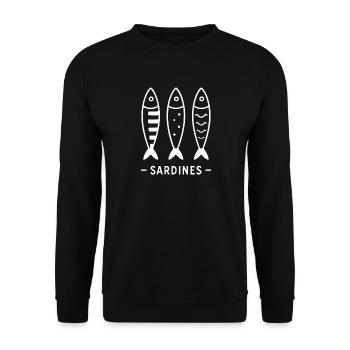 Trio sardines graphique - Sweat-shirt Unisexe - noir - Devant - Alina (178cm) & Michal (187cm)
