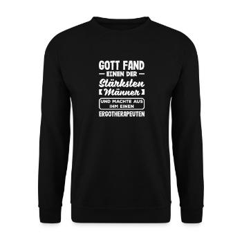 Stärkster Mann Ergotherapeut - Unisex Pullover - Schwarz - Vorne - Alina (178cm) & Michal (187cm)