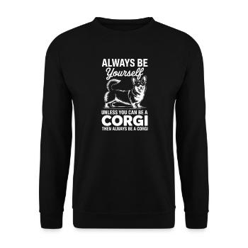 Welsh Corgi Cardigan Sayings Funny Corgi Gift - Unisex Sweatshirt - black - Front - Alina (178cm) & Michal (187cm)