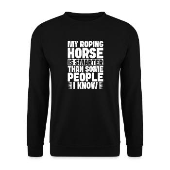 Hobby Horse Rider My Horse Smarter People - Unisex Sweatshirt - black - Front - Alina (178cm) & Michal (187cm)