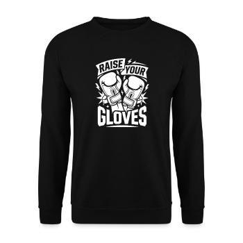 Raise Your Boxing Gloves - Unisex Sweatshirt - black - Front - Alina (178cm) & Michal (187cm)