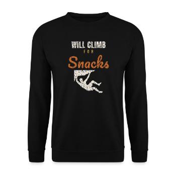 Will Climb For Snacks - Unisex Sweatshirt - black - Front - Alina (178cm) & Michal (187cm)