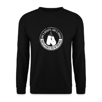 She’s Beauty, She’s Brave Boxing - Unisex Sweatshirt - black - Front - Alina (178cm) & Michal (187cm)