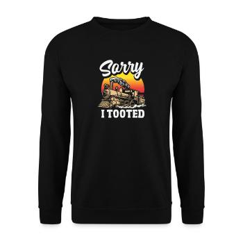 Sorry I Tooted Funny Train Locomotive Joke - Unisex Sweatshirt - black - Front - Alina (178cm) & Michal (187cm)