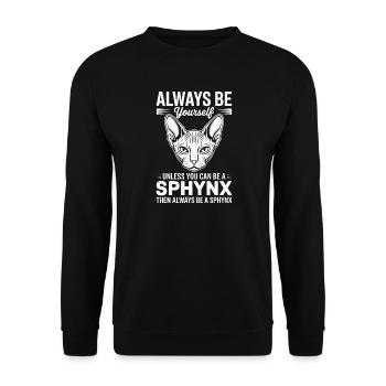 Sphynx Cat Sayings Funny Sphynx Cat Gift - Unisex Sweatshirt - black - Front - Alina (178cm) & Michal (187cm)