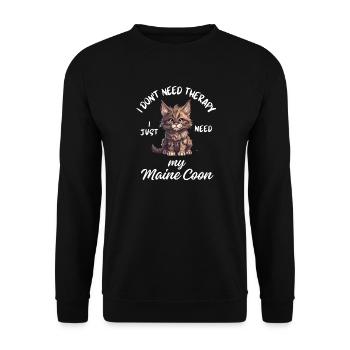 Süßer Maine Coon - Unisex Pullover - Schwarz - Vorne - Alina (178cm) & Michal (187cm)