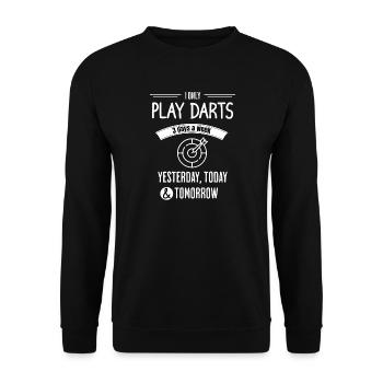 Citation drôle de fléchettes - Sweat-shirt Unisexe - noir - Devant - Alina (178cm) & Michal (187cm)