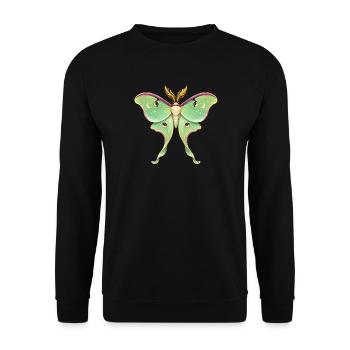 Luna Moth Celestial Illustration Actias luna - Unisex Sweatshirt - black - Front - Alina (178cm) & Michal (187cm)