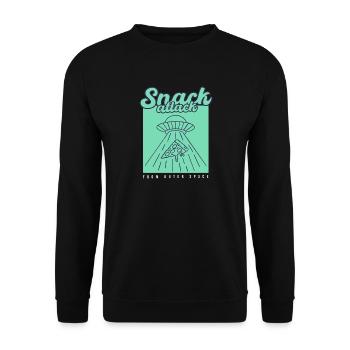 UFO Pizza Snack - Unisex Sweatshirt - black - Front - Alina (178cm) & Michal (187cm)