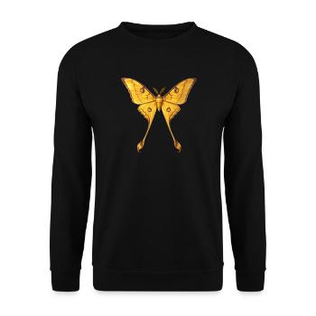 Comet Moth Argema mittrei Anime Style - Unisex Sweatshirt - black - Front - Alina (178cm) & Michal (187cm)