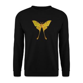Kometenfalter Argema mittrei - Unisex Pullover - Schwarz - Vorne - Alina (178cm) & Michal (187cm)