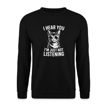 Abyssinian Cat Sayings Abyssinian Cat Gift - Unisex Sweatshirt - black - Front - Alina (178cm) & Michal (187cm)