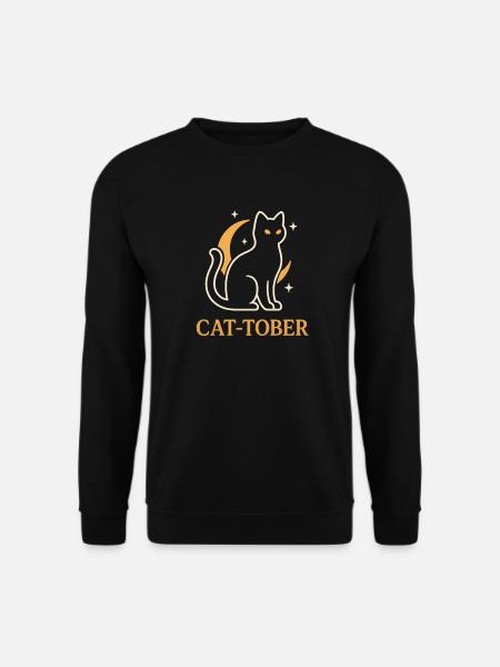 Halbmond-Katzen-Mond - Unisex Pullover - Schwarz