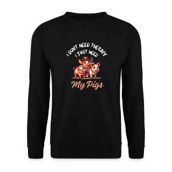 Pig Farm Therapy - Unisex Sweatshirt - black - Front - Alina (178cm) & Michal (187cm)