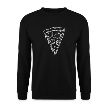 Art au trait de la part de pizza - Sweat-shirt Unisexe - noir - Devant - Alina (178cm) & Michal (187cm)