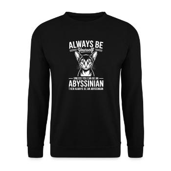 Abessinierkatze Sprüche Abessinierkatze Geschenk - Unisex Pullover - Schwarz - Vorne - Alina (178cm) & Michal (187cm)
