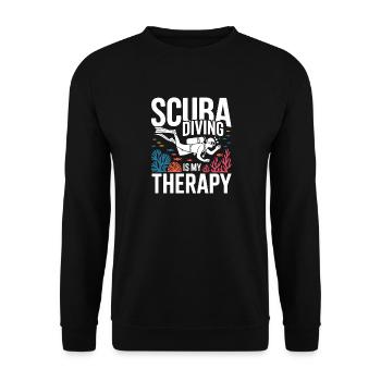 Tauchen ist meine Therapie - Unisex Pullover - Schwarz - Vorne - Alina (178cm) & Michal (187cm)