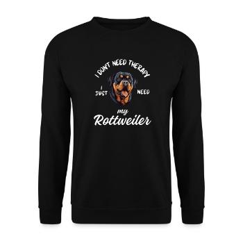 Chien de thérapie Rottweiler - Sweat-shirt Unisexe - noir - Devant - Alina (178cm) & Michal (187cm)