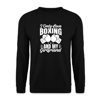 Only Love Boxing & My Girlfriend Boxing Gloves - Unisex Sweatshirt - black - Front - Alina (178cm) & Michal (187cm)