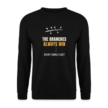 Fishing The Branches Always Win Every Single Cast - Unisex Sweatshirt - black - Front - Alina (178cm) & Michal (187cm)
