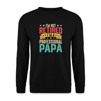 Professional Papa Retro Vintage - Unisex Sweatshirt - black - Front - Alina (178cm) & Michal (187cm)