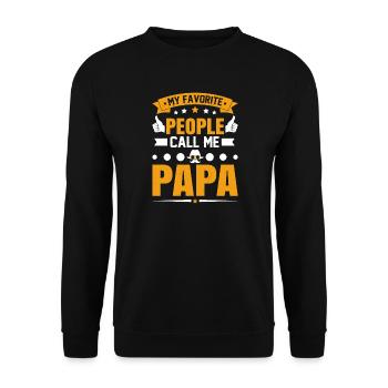 Mes personnes préférées m’appellent Papa - Sweat-shirt Unisexe - noir - Devant - Alina (178cm) & Michal (187cm)