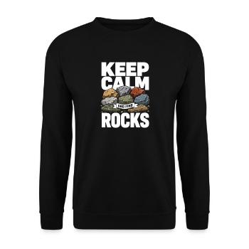 Stone Collector and Stone Searching Design Geology - Unisex Sweatshirt - black - Front - Alina (178cm) & Michal (187cm)