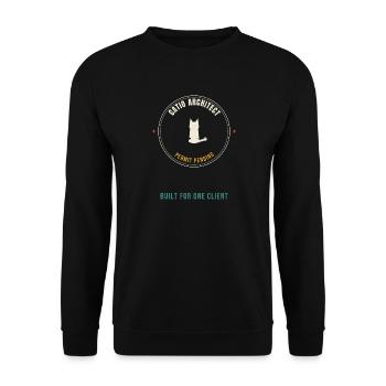 Catio-Architekt – Baugenehmigung steht noch aus –  - Unisex Pullover - Schwarz - Vorne - Alina (178cm) & Michal (187cm)