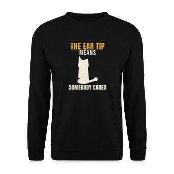 Un bout d’oreille avec des oreilles de chat signifie - Sweat-shirt Unisexe - noir - Devant - Alina (178cm) & Michal (187cm)