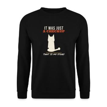 Cat: It was just a check-up – lust - Unisex Sweatshirt - black - Front - Alina (178cm) & Michal (187cm)