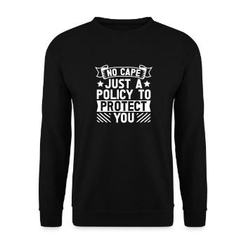 Police d’assurance pour déguisements d’agent d’assurance afin de protéger Medicare - Sweat-shirt Unisexe - noir - Devant - Alina (178cm) & Michal (187cm)