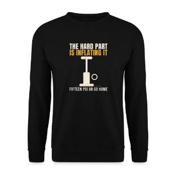 Paddleboarding: 15 PSI oder geh nach Hause – Lusti - Unisex Pullover - Schwarz - Vorne - Alina (178cm) & Michal (187cm)