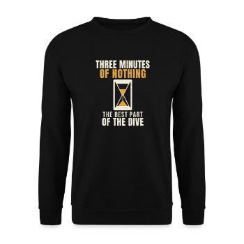 Tauchen – Drei Minuten voller Langeweile – Sicherh - Unisex Pullover - Schwarz - Vorne - Alina (178cm) & Michal (187cm)