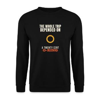 Tauchen: Ein 20-Cent-O-Ring – Ein lustiger Taucher - Unisex Pullover - Schwarz - Vorne - Alina (178cm) & Michal (187cm)