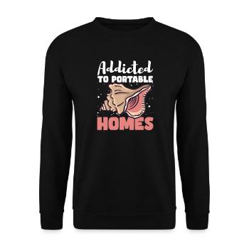 Schnecken Muscheln Spruch lustig Geschenk Natur - Unisex Pullover - Schwarz - Vorne - Alina (178cm) & Michal (187cm)