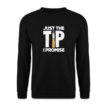 Just The Tip Lustiger Billardspieler Pool Queue - Unisex Pullover - Schwarz - Vorne - Alina (178cm) & Michal (187cm)