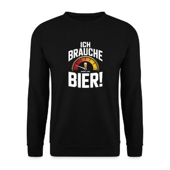 Bier Ich Brauche Bier Mallorca Party Saufen Malle - Unisex Pullover - Schwarz - Vorne - Alina (178cm) & Michal (187cm)