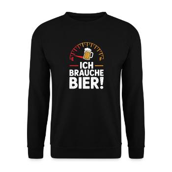 Bier Ich Brauche Bier Mallorca Party Saufen Malle - Unisex Pullover - Schwarz - Vorne - Alina (178cm) & Michal (187cm)