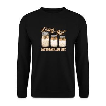 Laktobazillus-Lebensstil im Einmachglas - Unisex Pullover - Schwarz - Vorne - Alina (178cm) & Michal (187cm)