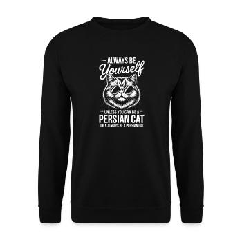 Perserkatze Sprüche Lustiges Perserkatze Geschenk  - Unisex Pullover - Schwarz - Vorne - Alina (178cm) & Michal (187cm)