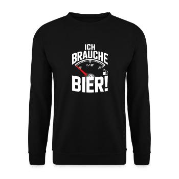 Bier Ich Brauche Bier Mallorca Party Saufen Malle - Unisex Pullover - Schwarz - Vorne - Alina (178cm) & Michal (187cm)