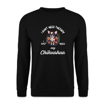 Chihuahua-Wildblumen - Unisex Pullover - Schwarz - Vorne - Alina (178cm) & Michal (187cm)