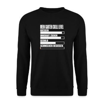 Mein Garten Skill Level Gärtner Gärtnerin Herren - Unisex Pullover - Schwarz - Vorne - Alina (178cm) & Michal (187cm)