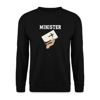 Pfarrer - Unisex Pullover - Schwarz - Vorne - Alina (178cm) & Michal (187cm)