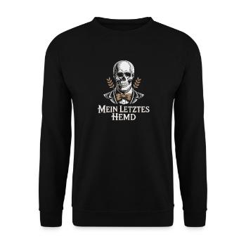 Mein Letztes Hemd Steuern Steuerzahler Inflation - Unisex Pullover - Schwarz - Vorne - Alina (178cm) & Michal (187cm)