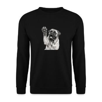 Bullmastiff-Zeichnung – Mastiff-Hund-Mama Hunde-Vater - Unisex Pullover - Schwarz - Vorne - Alina (178cm) & Michal (187cm)