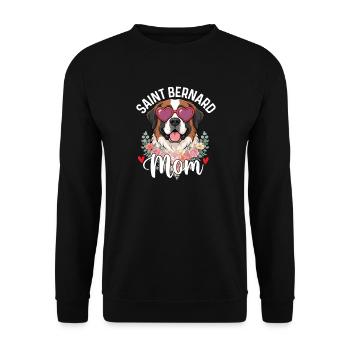 Bernhardiner-Mama – St.-Bernhardin-Hundemama-Liebhaber - Unisex Pullover - Schwarz - Vorne - Alina (178cm) & Michal (187cm)