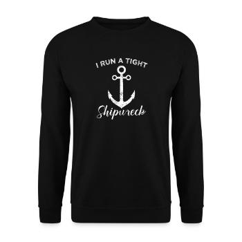 Ich leite ein straffes Schiffswrack - Unisex Pullover - Schwarz - Vorne - Alina (178cm) & Michal (187cm)
