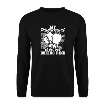Playground On Boxing Ring Boxing Gloves - Unisex Pullover - Schwarz - Vorne - Alina (178cm) & Michal (187cm)