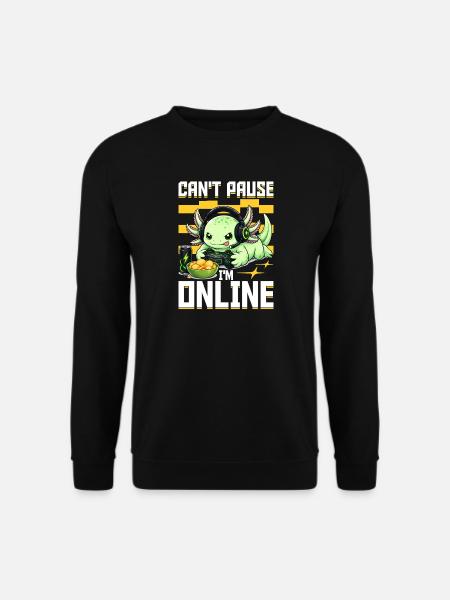 Funny Axolotl Gamer Gaming - Unisex Pullover - Schwarz